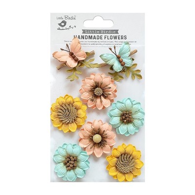 3 Pack Little Birdie Arcadia Paper Flowers 8/Pkg-Sunshine And Lemonade 5A002KH4-