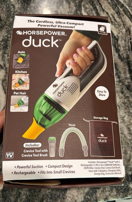 Horsepower Duck Cordless Handheld Bagless HEPA Vac w/ Hose & Crevice Tools