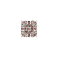 1" Square Concho with Plum Rhinestones, Silver Berries and 2 screw back.