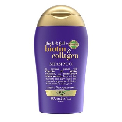 OGX Biotin und Collagen Shampoo 88ml | Nährstoffreiches Volumenshampoo