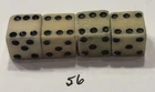 4 Vintage 7/16” Bone (Bovine) Dice (2Pairs)