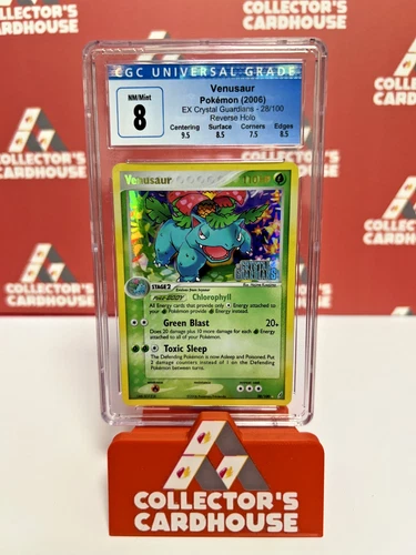 Venusaur | 28/100 | CGC 8 | EX Crystal Guardians Stamped Rev Holo | G20