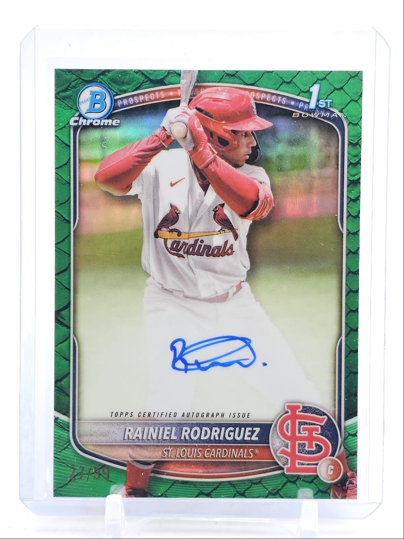 RAINIEL RODRIGUEZ 2025 BOWMAN CHROME 1ST GREEN REPTILIAN AUTO /99 Q2754