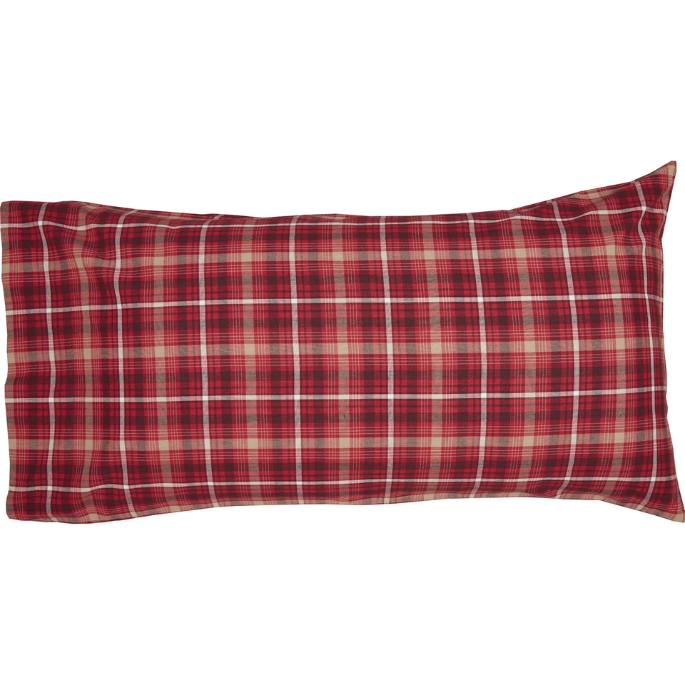 Juego de 2 fundas de almohada rústicas King de algodón Braxton rojo decoración de dormitorio marcas VHC Foto 4 de 4