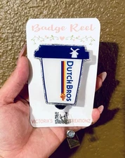 Coffee badge reel Dutch bros