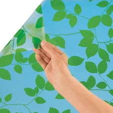 Green Leaves Privacy Cut-to-Fit Window Cling