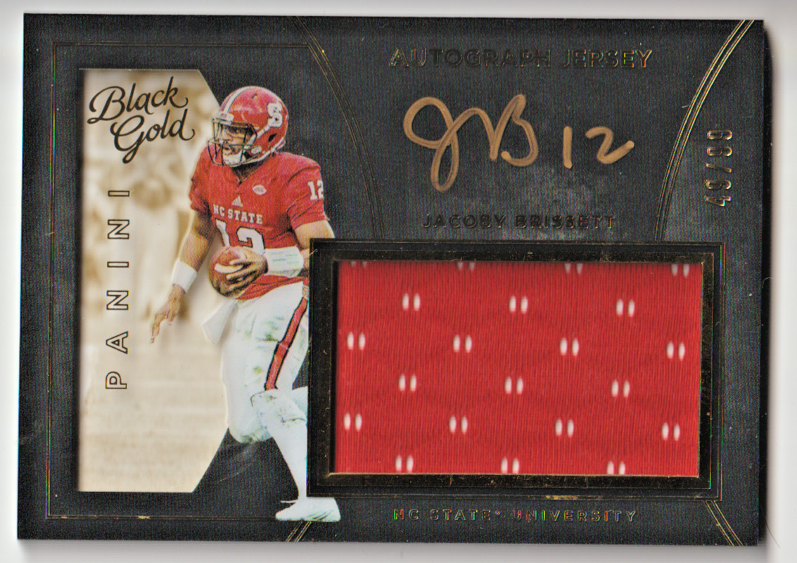 Jacoby Brissett Panini Black Gold Collegiate Autograph Jersey #54 Autograph Jersey
