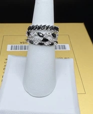 Bomb Party Rings Delicates - Delicate is a Power Move Sz 7 Onyx Rhodium