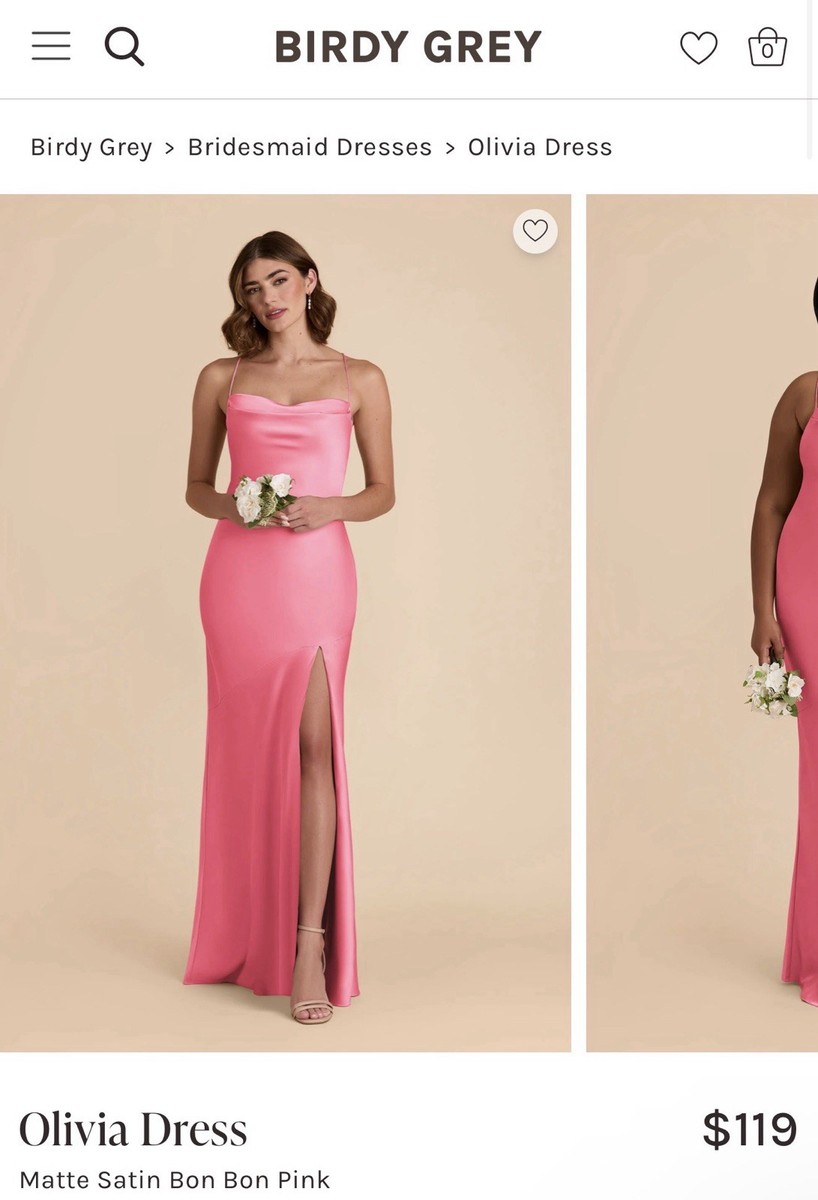 Birdy Grey Olivia Bridesmaid Dress, Matte Satin, Bon Bon Pink, Sleeveless Birdy Grey Olivia Bridesmaid Dress, Matte Satin, Bon Bon Pink, Sleeveless