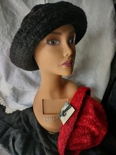 Jaclyn Smith Black Fuzzy Bucket Bowler Hat 90  s Y2K Blossom
