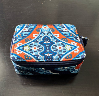 Vera Bradley Blue Orange and White Pill Organizer