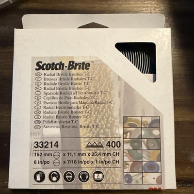 3M RADIAL BRISTLE BRUSH 6'' DIA 400 GRIT  8-PLY W-BUSHINGS #33214 61-5001-8776-2 