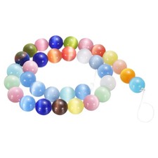 32pcs Mixing Colors Cat's Eye Stone Beads 12mm Round Crystal Loose Bead