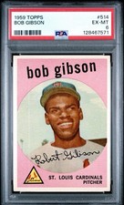 BOB GIBSON 1959 TOPPS PSA 6 ! *FRESHLY GRADED ! *DEAD CENTERED BEAUTY F/B ! *WOW