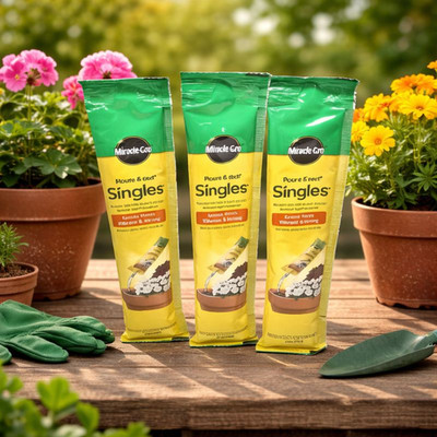 Miracle-Gro Pour & Feed Singles Ready-to-Use Plant Food   3 Pack   2 oz