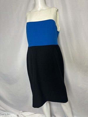 Kasper Size 10  Dress Woman s Sleeveless Fitted Three Colored Wide Striped NWT