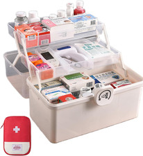 3 Strati Scatole Portaoggetti Bianco 39X26,5X21,5Cm,Cassetta Medicinali,Scatola 