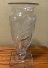 RARE! Stunning HAWKES Crystal Footed Vase, Satin Iris Pattern, 12" Tall ABP