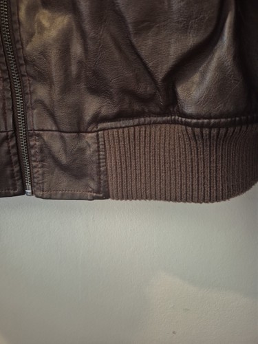BDG Urban Outfitters Fran Faux Leather Bomber Jacket, Brown, Large Bnwt - Picture 6 of 8