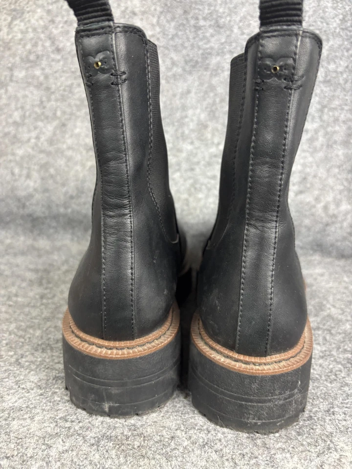 Sam Edelman Boots Womens Size 9 Black Laguna Chelsea Lug Sole Leather Ankle - Image 4 of 4