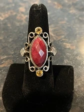 Nicky Butler RAJ LIMITED Collection Ruby Citrine 925 Sterling Silver Size 7 Ring