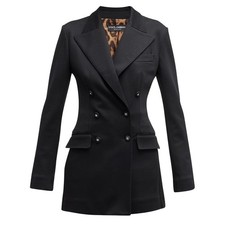 Dolce & Gabbana Womens Size IT 46/US 10 Milano Rib Double Breasted Jacket Black