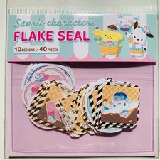 Sanrio Characters Flake Stickers - 10 Designs 40Pcs Japan Exclusive Daiso