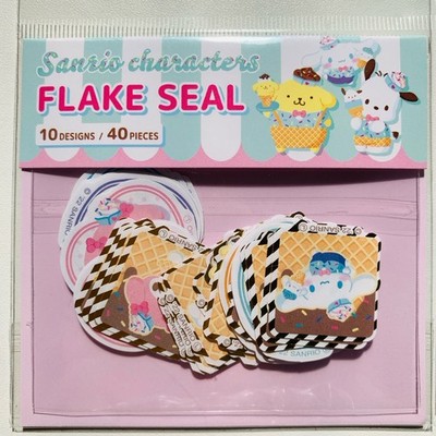 Sanrio Characters Flake Stickers - 10 Designs 40Pcs Japan Exclusive  Daiso