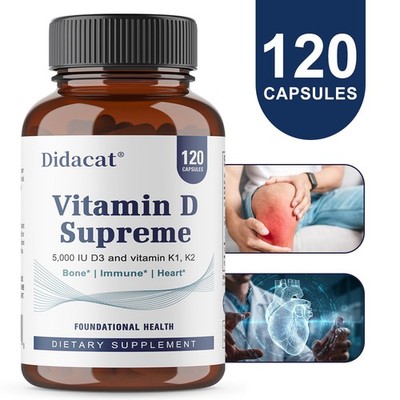 Vitamin D K Supplements Promote Heart Joint Health Boost Immunity 120 Capsules