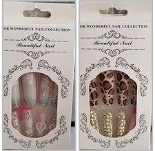 (Lot Of 2) False Long Nails Beautiful Nail Do it Yourself Packs of 24 Each Box