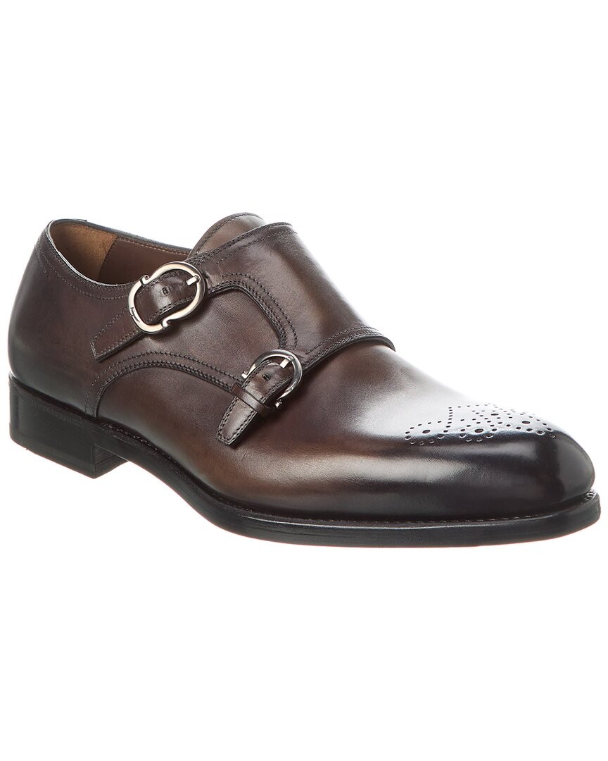 Ferragamo Leather Loafer Mens Grey 5 Eee 96790₽