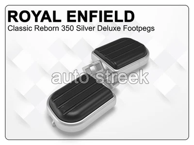 Pour Royal Enfield Classic Reborn 350 Repose-Pieds Avant Deluxe Argent - Photo 1/2