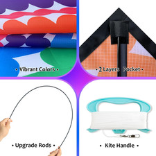 Large Delta Kite for Kids  Adults,Extremely Easy to Fly Kite for Beach Trip,...