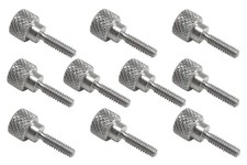 10 Pack 6-32 x 1/2 Inch Threads 303 Stainless Steel Diamond Knurled Thumb Screws