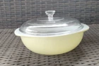 Vintage Pyrex Yellow 2 Qt Casserole Dish 024 With Pyrex Glass Lid