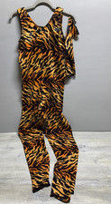 Marvel Cicci Unitard Youth Large Tiger Print Spandex Gymnastics Made USA