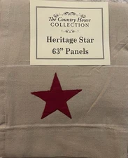 The Country House Collection Heritage Star 72x63 Curtain Panels Farmhouse Style
