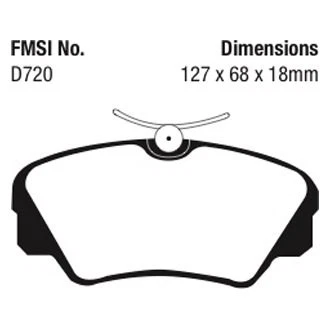 For Cadillac Catera 1997-2001 EBC UD720 Ultimax2 Replacement Front Brake Pads Foto 2 de 4