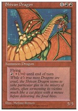 Shivan Dragon - Heavy Play MTG 4th Edition