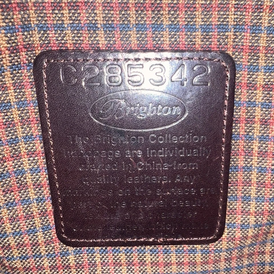 De Colección Brighton Becka Cuero Marrón Tejido Cocodrilo Bolso de Hombro Cartera Y2K Preppy Foto 4 de 4