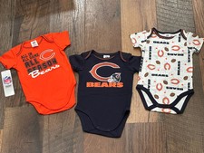 Chicago Bears NFL Infant Boys  3-Pack Short-Sleeve Bodysuit Set - NWT