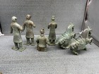 VINTAGE SET OF 6 TANG DYNASTY STYLE CHINESE SOLDIERS WAR HORSES BRONZE REPLICA — photo 5