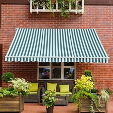 Garden Patio Manual Awning Canopy Sun Shade Shelter Retractable 4 Size 5 Colour