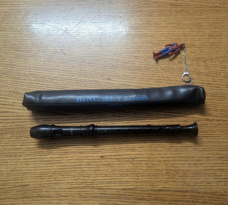 Kingsley Soprano Recorder Key of C Black Plastic Matte 3-Piece w/ Bag
