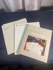 VINTAGE MICROSOFT WORKS LESSONS BOOKS FOR APPLE VERSION 1.0 1986 LOT