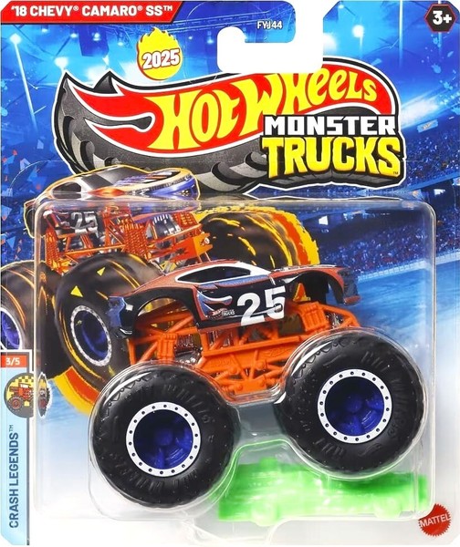 18 Chevy Camaro Ss Crash Legends Monster Trucks Hot Wheels Mattel Die-Cast 1:64-image