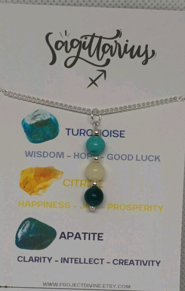 Sagittarius zodiac sign crystal necklace-Sagittarius Birthstone necklace