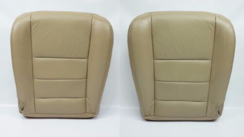 2003-2007 Ford F250 F350 Lariat Driver& Passenger Bottom Leather Seat Cover Tan - Afbeelding 1 van 12