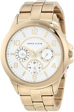 Reloj para mujer Anne Klein AK/1026WTGB esfera blanca tono dorado acero inoxidable