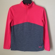 Under Armour Half Zip Pullover Jacket Lightweight Girls Youth Large YLG Pink